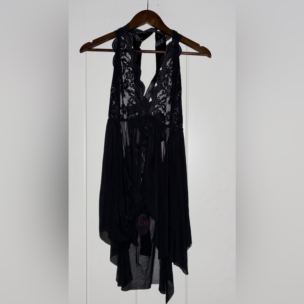 Avidlove Halter Boudoir Black Lace Babydoll Nightie‎ Women 20W Wireless NEW